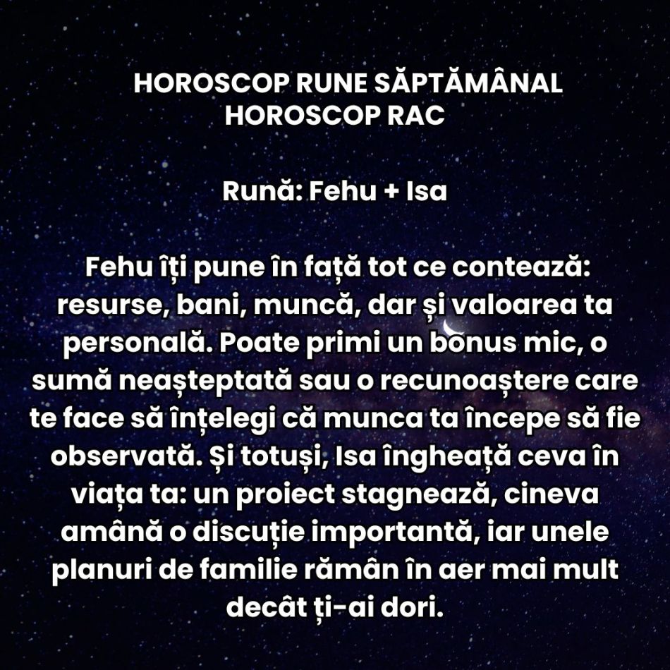 Horoscop Rune săptămâna 5-11 ianuarie 2026: Energia Capricornului atinge cote maxime – hotărâre, succes și angajament 