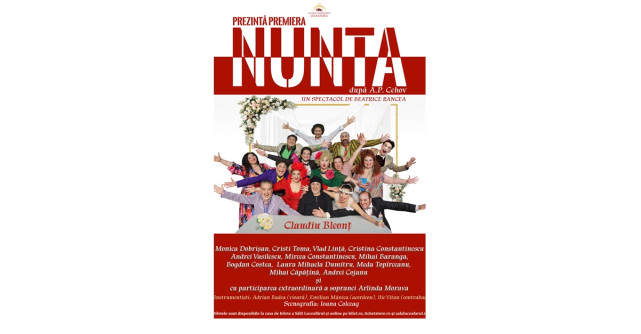Claudiu Bleonț în Nunta după A.P. Cehov, în regia lui Beatrice Rancea, pe 28 septembrie la Sala Luceafărul din București