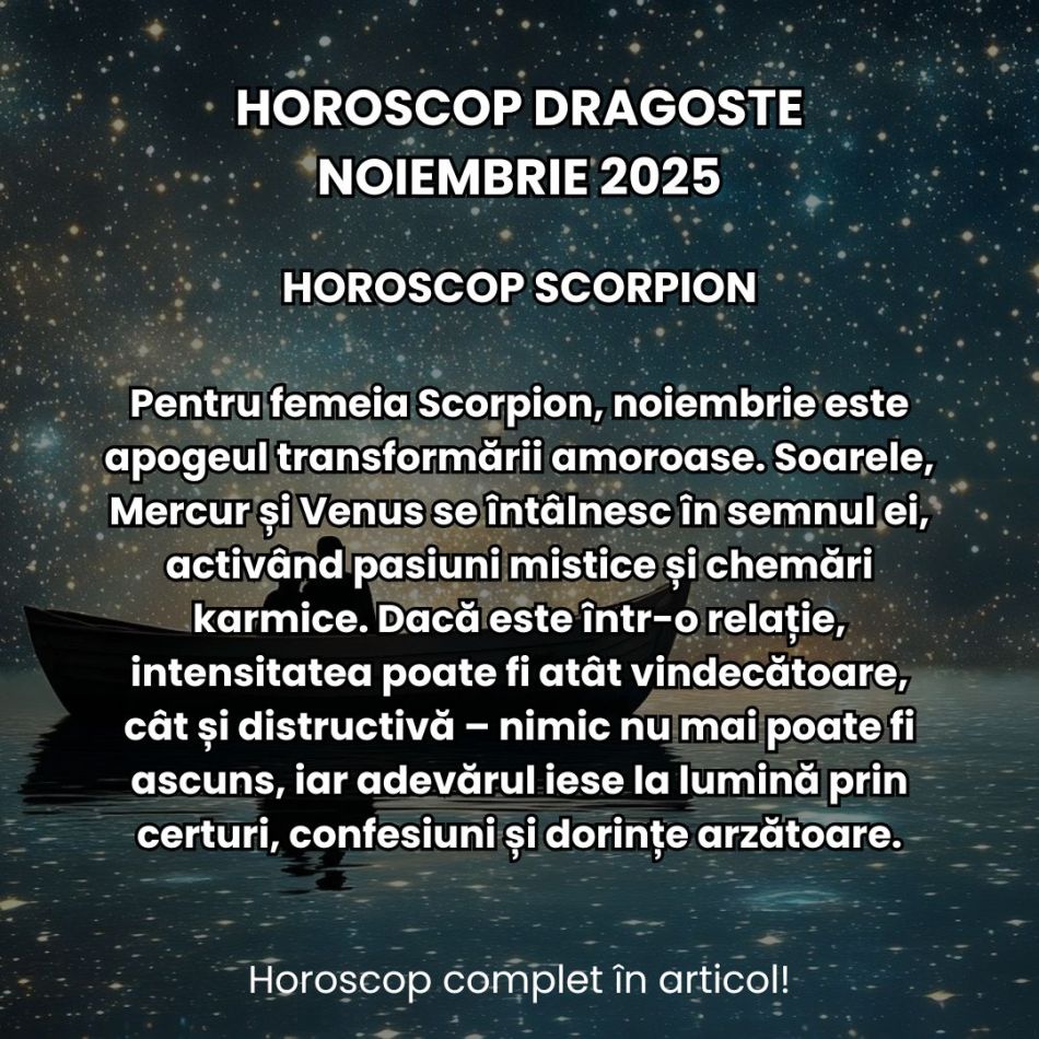 Horoscop Dragoste Noiembrie 2025: Inimile ne sunt răscolite de pasiuni intense, atracții magnetice și ecouri karmice