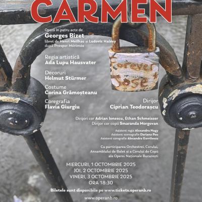 Opera Națională București deschide Stagiunea 2025 -2026 cu premiera operei „Carmen”