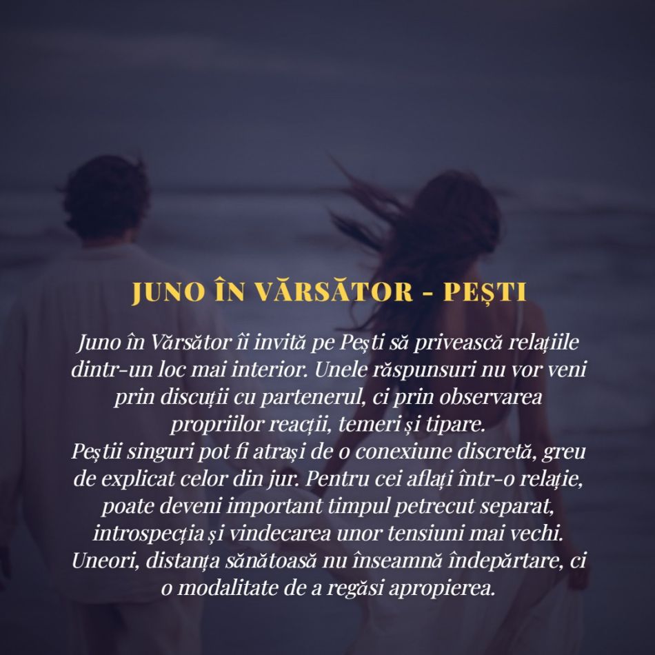 Juno în Vărsător până în ianuarie 2027: Marea încercare a iubirii. Relațiile ajung într-un punct fără întoarcere