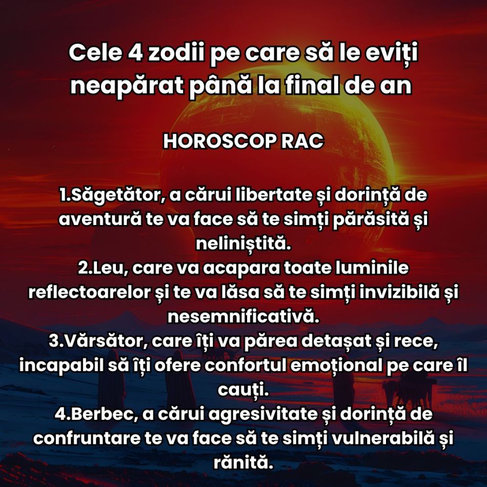 Cele 4 zodii pe care să le eviți neapărat până la final de an în funcție de zodia ta