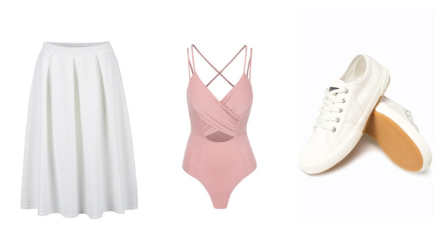 O fusta midi, trei tinute diferite