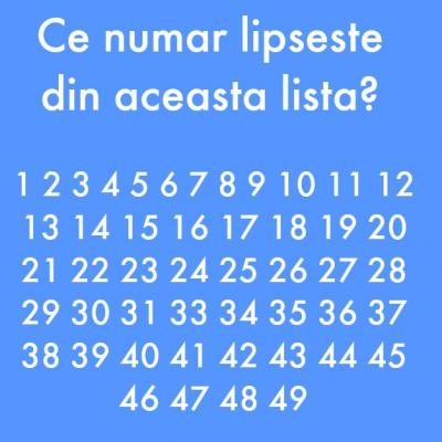 Reusiti sa gasiti numarul care lipseste in mai putin de 10 de secunde?