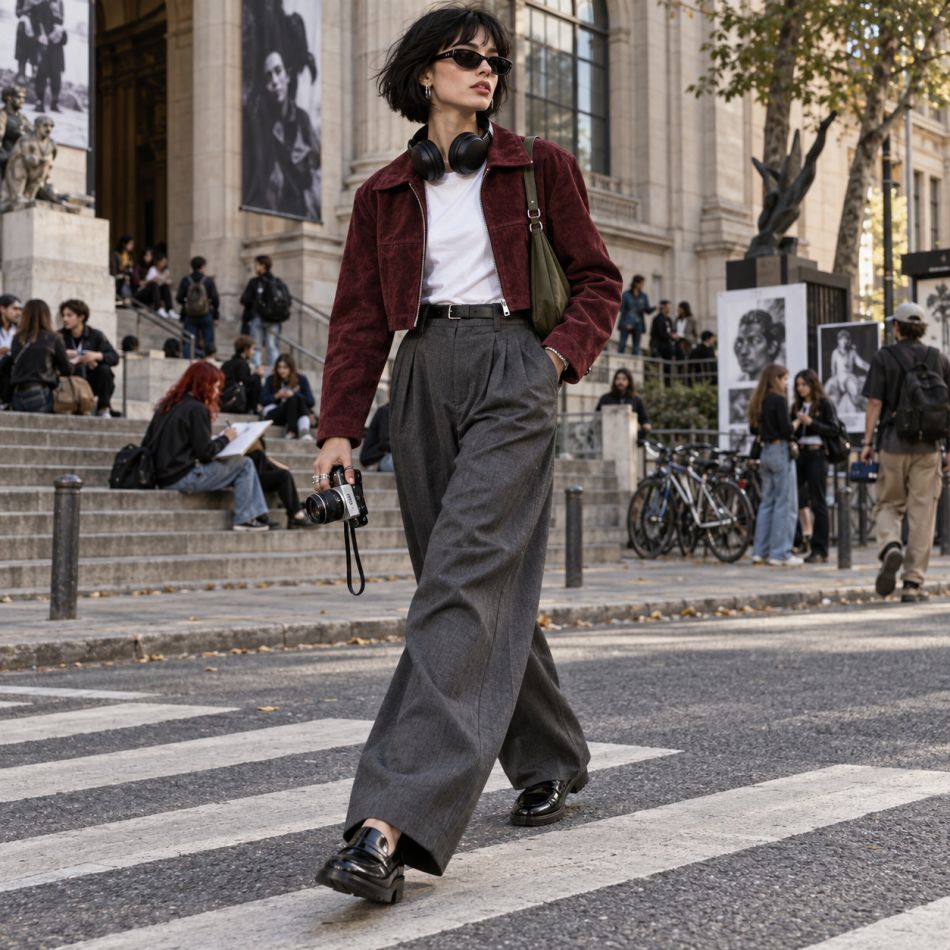 Jacheta scurtă din piele întoarsă în 5 outfituri de septembrie: combinațiile care fac tranziția spre toamnă mult mai stylish