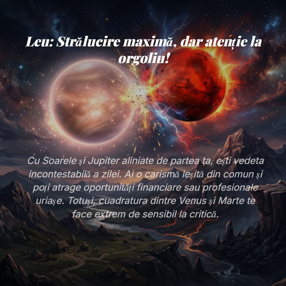 Scântei, conflicte și noroc uriaș pe 29 iulie: Ce se întâmplă azi când planeta dragostei se lovește de planeta războiului?