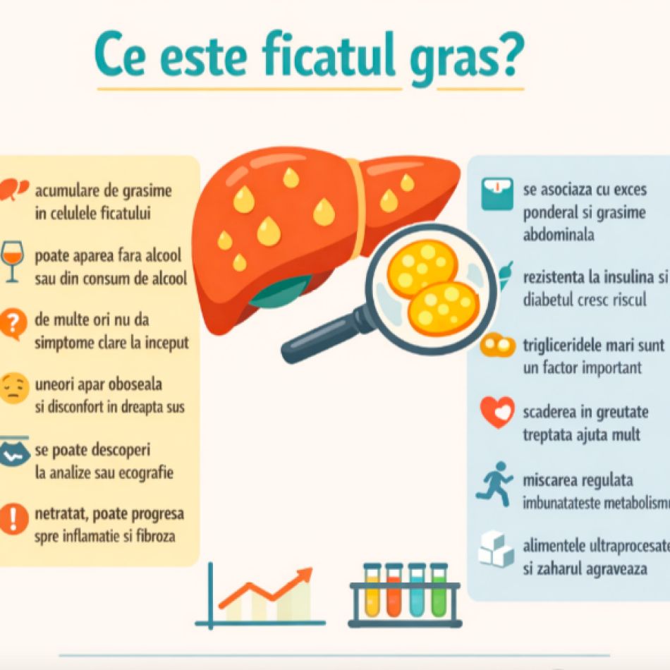 Steatoza hepatică: Ce simptome îți dă ficatul gras, care sunt cauzele, cum îl descoperi și ce opțiuni de tratament poți avea