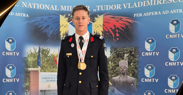 Elevul militar Ovidiu-Ștefan Călin, 17 ani, a luat DUBLU AUR pentru România la Olimpiada Internațională NEO Science