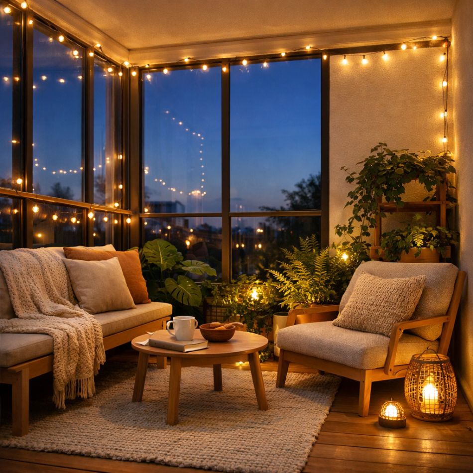 Sfaturi practice despre cum să iluminezi balconul: confort, atmosferă și siguranță