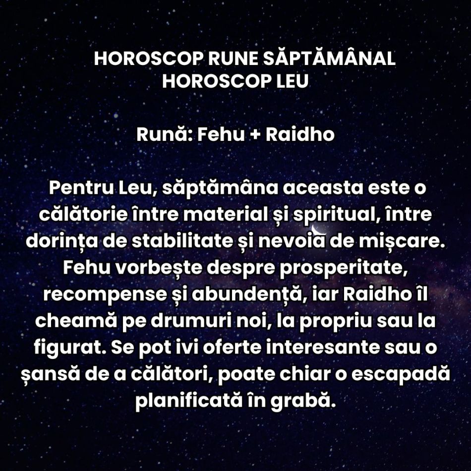 Horoscop Rune săptămâna 10-16 noiembrie 2025: Ne întoarcem privirea spre lucrurile sau legăturile rămase nerezolvate în trecut