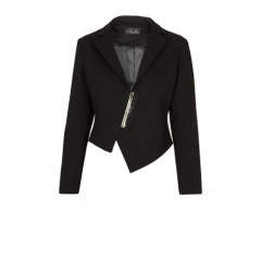 Sacou negru din bumbac cu fermoar model D1710
