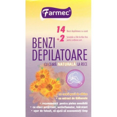Farmec benzi depilatoare ceara naturala 14buc cutie farmec