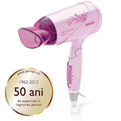 Uscator de par Philips Salon Essential HP8106/00, Putere 1400W, 3 trepte de viteza, Cablu 1,60 metri, Cool Shot (Roz)