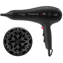 Uscator de par Rowenta Infini Pro Elite CV8652D0, Putere 2200W, Sase trepte de temperatura, Functie de ionizare, Difuzor pentru volum, (Negru)