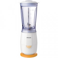 Blender Philips Mini HR2860/55, Putere 220W, Capacitate 0,40 litri, O treapta de viteza, 1 accesoriu (Ivory Blue)