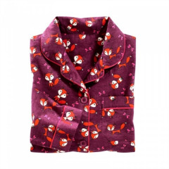 Pijama dama bumbac plusat cu imprimeu "v