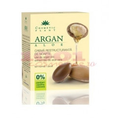 COSMETIC PLANT CREMA REGENERANTA DE NOAPTE CU ULEI DE ARGAN SI EXTRACT DE ALOE VERA BIO PENTRU TENUL NORMAL / USCAT