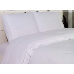 Lenjerie de pat cu dantela din bumbac ranforce StudioCasa White Swan 2 persoane