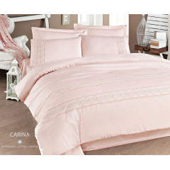 Lenjerie de pat de lux din bumbac satinat cu dantela Issimo Carina 2 persoane