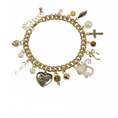 Bratara aurie cu multi pandantive