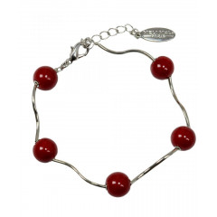 Bratara cu perle rosii