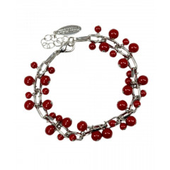 Bratara cu perle rosii
