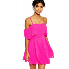 Rochie voal fucsia
