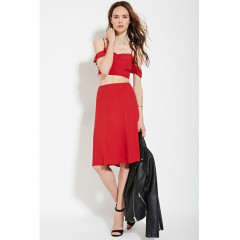 Imbracaminte Femei Forever21 Contemporary A-Line Skirt Red