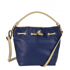 Geanta albastra, cu bareta lunga