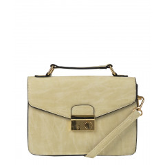 Geanta bej cu detaliu auriu