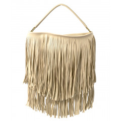 Geanta bej, cu franjuri