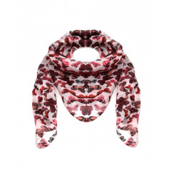 Esarfa din matase, cu fluturi rosii