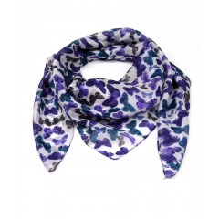 Esarfa din matase, cu fluturi mov