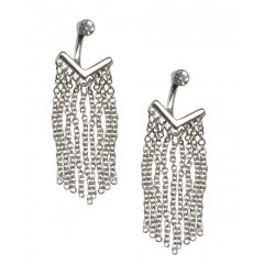 Cercei argintii, cu lanturi