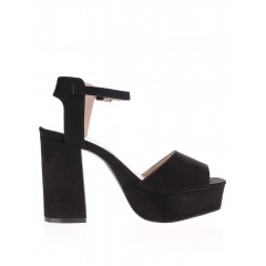 Sandale negre cu toc inalt si platforma
