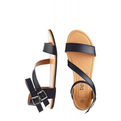 Sandale negre cu talpa joasa