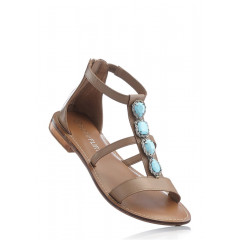 Sandale joase din piele bej