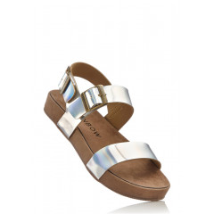 Sandale argintii cu platforma joasa - confortabile