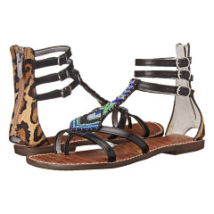 Sandale joase animal print cu aplicatii