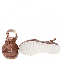 Sandale maro cu platforma joasa