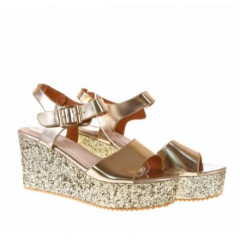 Sandale cu platforma aurii