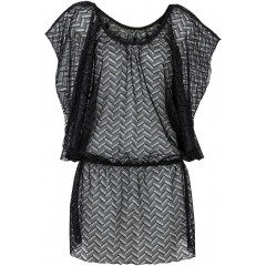 Rochie de plaja neagra, transparenta