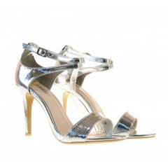 Sandale argintii cu toc subtire