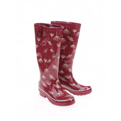 Cizme de cauciuc maro, lungi, cu papadii Welly Brakeburn