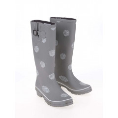 Cizme de cauciuc gri cu imprimeu, lungi Brakeburn Polka