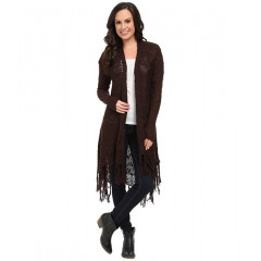 Cardigan dama lung tricotat cu franjuri Ariat Mahon