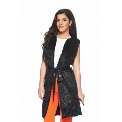 Vesta neagra din blana ecologica