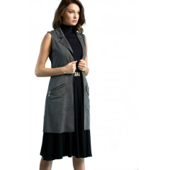 Vesta gri din tricot neted