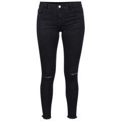Blugi skinny negri cu taieturi