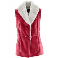 Vesta rosie de blana sintetica